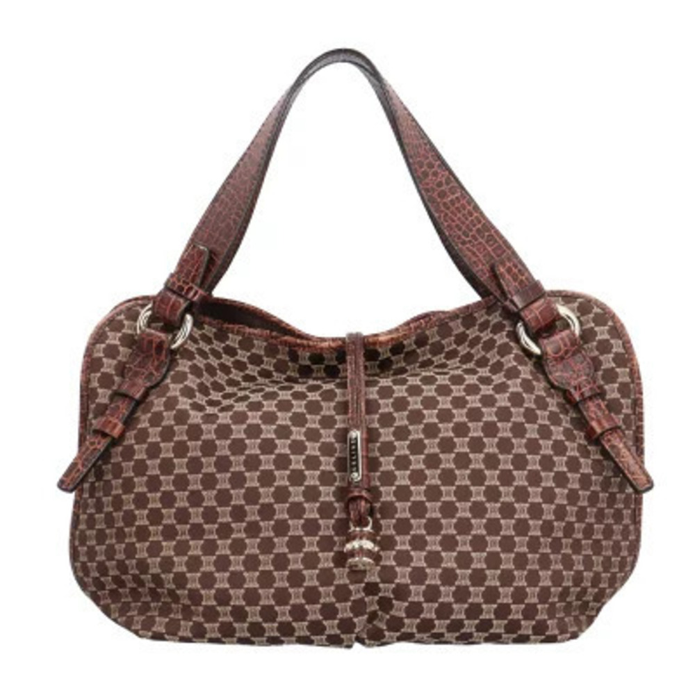 Celine Bittersweet Macadam Tote Bag Canvas Brown